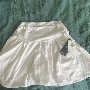 Gilly Hicks White Pleated Skater Mini Shorts